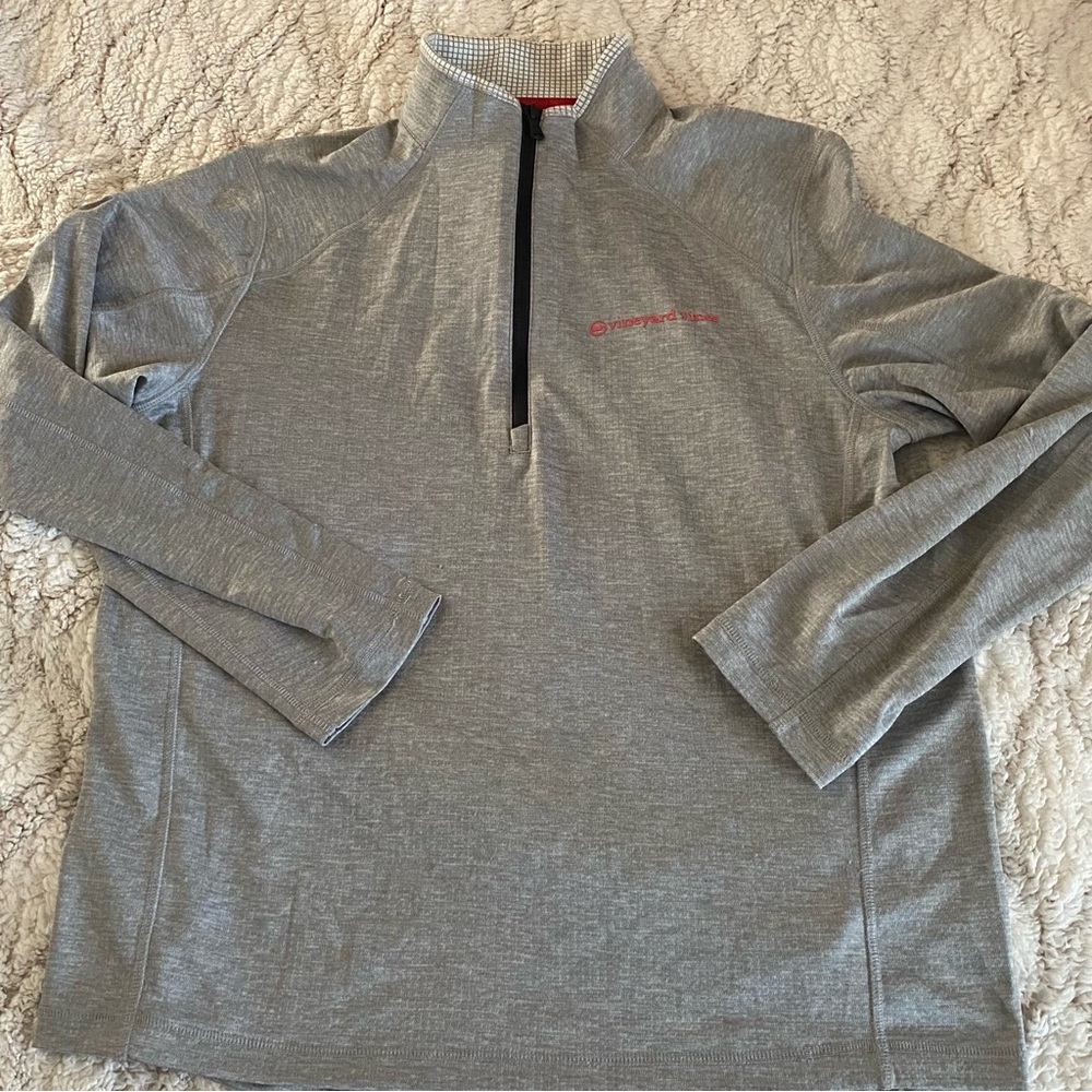 Vineyard Vines Performance 1/4 Zip Pullover Mens Medium Gray Grey